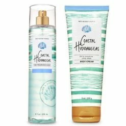 Wholesale 👏 Bath And Body Works COASTAL HYDRANGEAS Body Cream 8 Ounce & Fragrance Mist 8 Fluid Ounce Set 🎁